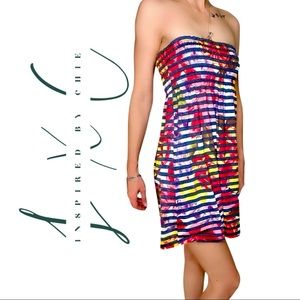 Spoiled Striped Floral Strapless Sundress